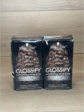 2 Schwarzkopf Glossify Customizable Color Gloss Natural Light Brown - NOS